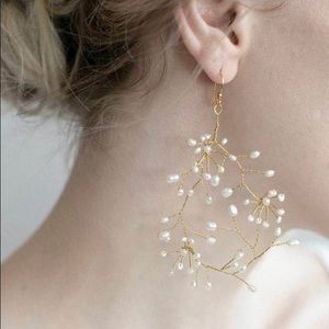 Twigs and Honey Breathless Pearl Spray Earrings